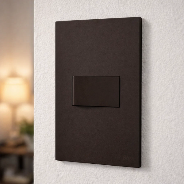CJ INTERRUPTOR SIMPLES HORIZONTAL 4X2 - RECTA CHOCOLATE SATIN FOSCO