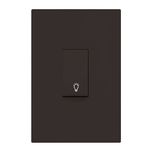 CJ PULSADOR DE MINUTERIA VERTICAL 4X2 - RECTA CHOCOLATE FOSCO