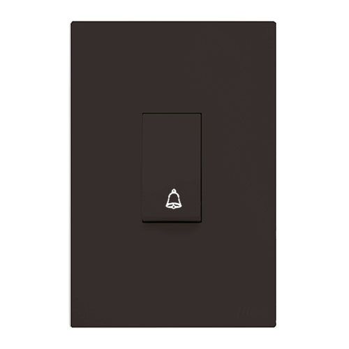 CJ  PULSADOR DE CAMPAINHA VERTICAL 4X2 - RECTA CHOCOLATE FOSCO