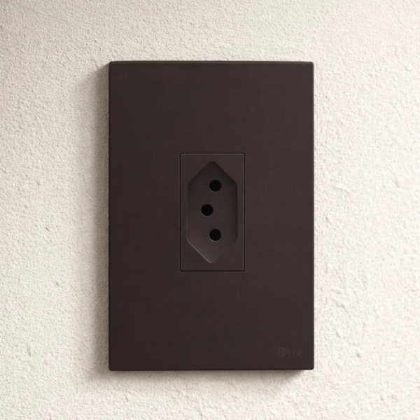 CJ TOMADA 10A VERTICAL 4X2 - RECTA CHOCOLATE SATIN FOSCO