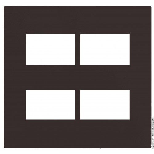 PLACA P/4 MOD.SEPARADOS COM SUPORTE 4X4RECTA CHOCOLATE SATIN
