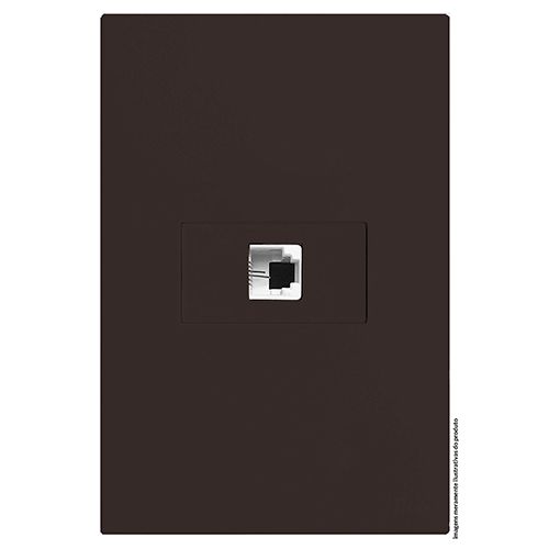 CJ RJ11 4 FIOS (TELEFONE) HORIZONTAL 4X2 - RECTA CHOCOLATE FOSCO