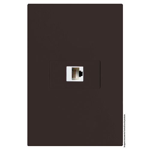 CJ RJ45 CAT6 (INTERNET) HORIZONTAL  4X2 - RECTA CHOCOLATE FOSCO