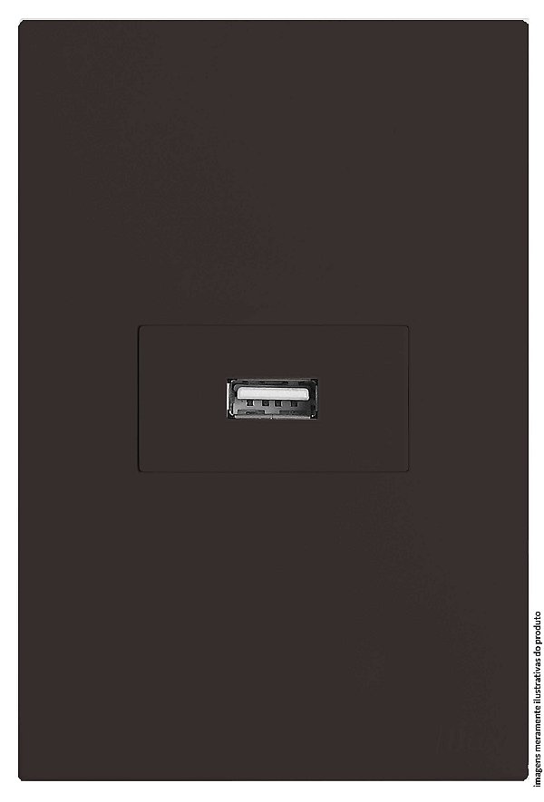 CJ ENTRADA USB 2.A HOR. 4X2 - RECTA CHOCOLATE SATIN FOSCO