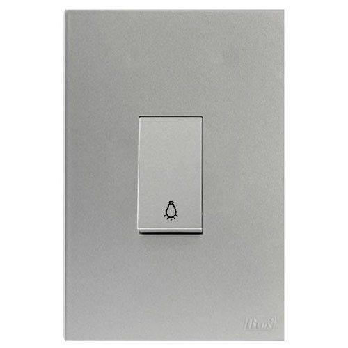 CJ PULSADOR DE MINUTERIA VER.4X2 - RECTA PRATA SATIN FOSCO