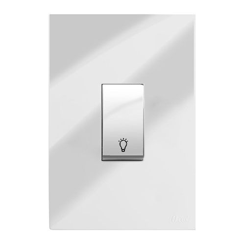 CJ INT.PULSADOR DE MINUTERIA VER. 4X2  RECTA ESPELHADA GLOSS