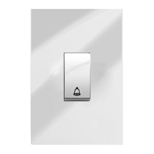 CJ INTERRUPTOR PULSADOR DE CAMPAINHA VERTICAL 4X2 - RECTA ESPELHADA GLOSS
