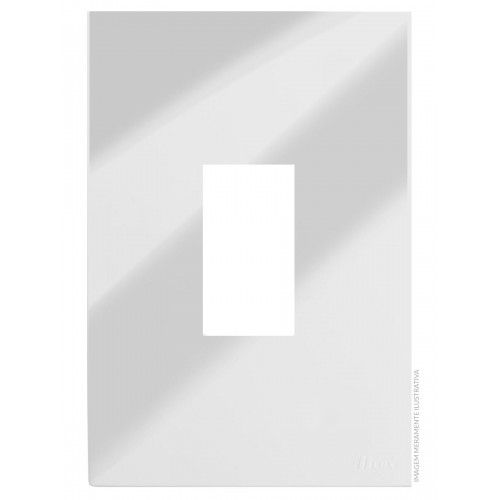 PLACA P/1 MODULO VERT. COM SUPORTE 4X2 RECTA ESPELHADA GLOSS