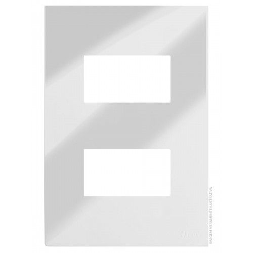PLACA P/2 MOD.SEPARADOS COM SUPORTE 4X2RECTA ESPELHADA GLOSS