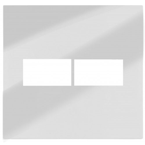 PLACA P/ 2 MODULOS  COM SUPORTE 4X4 - RECTA ESPELHADA GLOSS