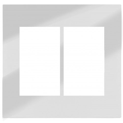 PLACA P/ 6 MODULOS COM SUPORTE 4X4 - RECTA ESPELHADA GLOSS