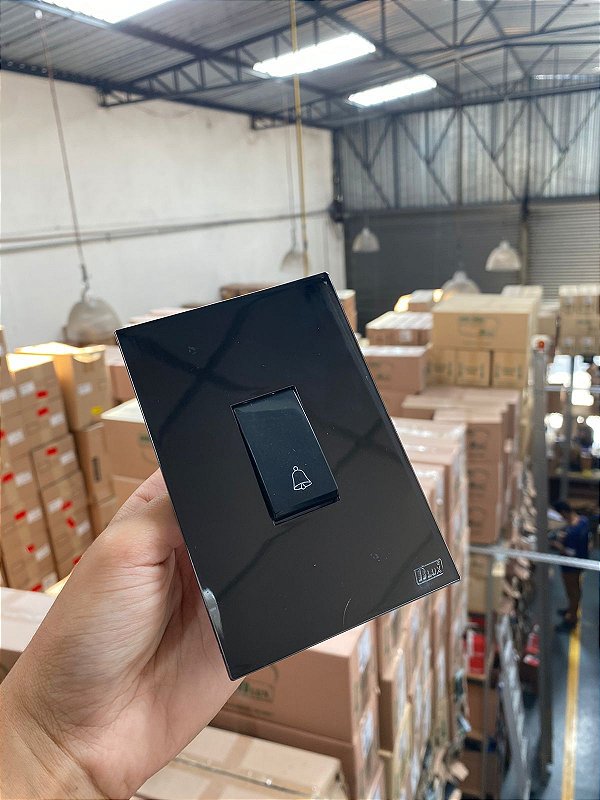 CJPULSADOR DE CAMPAINHA VER.4X2 RECTA ESPELHADA FUME GRAFITE