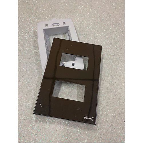 PLACA P 2 MOD.SEPARADOS COM SUPORTE 4X2 RECTA ESPELHADA FUME