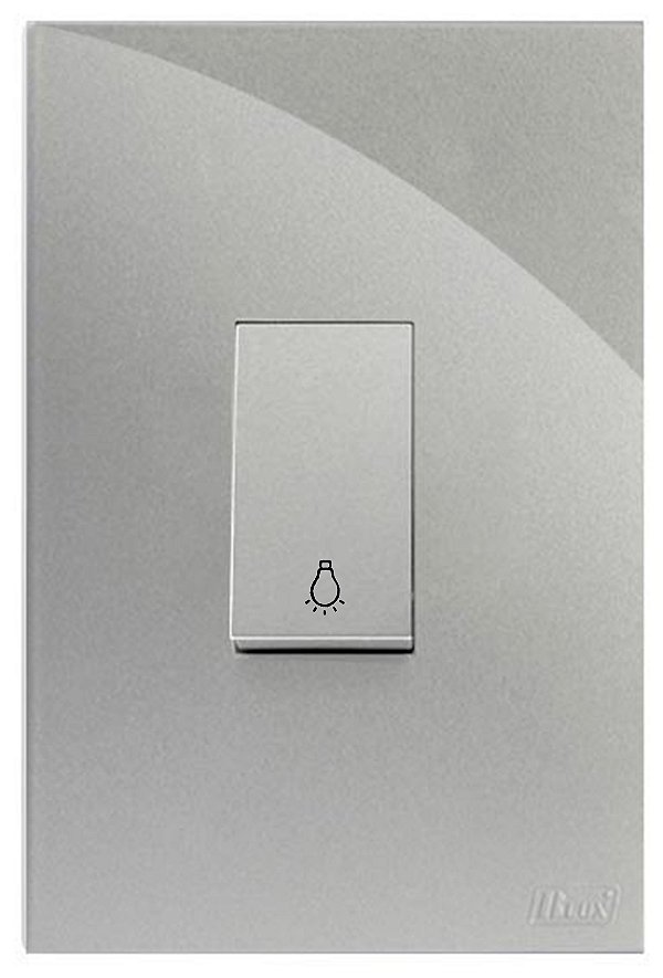 CJ INT.PULSADOR DE MINUTERIA VERTICAL 4X2 RECTA PRATA GLOSS