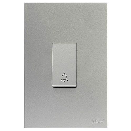 CJ  INT.PULSADOR DE CAMPAINHA 4X2 - RECTA PRATA GLOSS