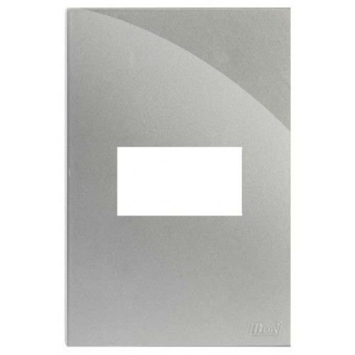 PLACA P/ 1 MODULO HOR. COM SUPORTE 4X2 -RECTA PRATA GLOSS