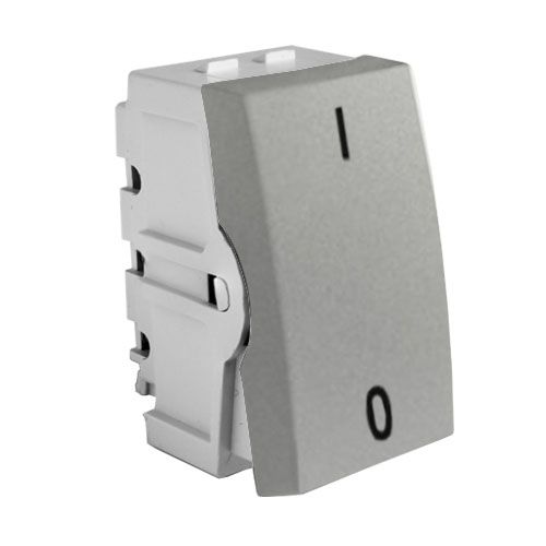 MODULO INTERRUPTOR BIPOLAR SIMPLES  - RECTA PRATA GLOSS