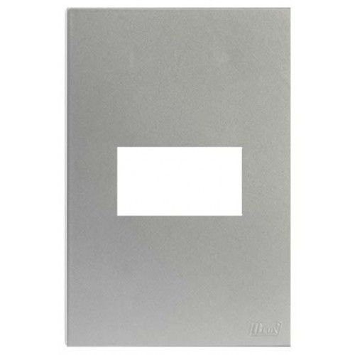 PLACA P/ 1 MOD. HORI. COM SUPORTE 4X2 - RECTA PRATA SATIN