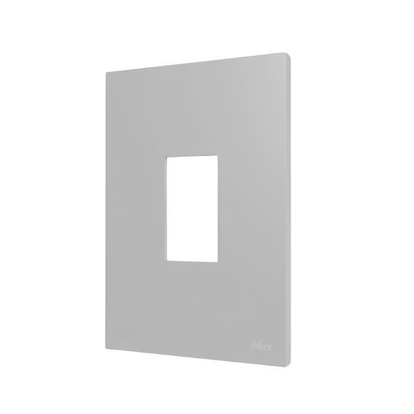 PLACA P/ 1 MOD.VERTICAL COM SUPORTE 4X2 - RECTA PRATA SATIN FOSCO
