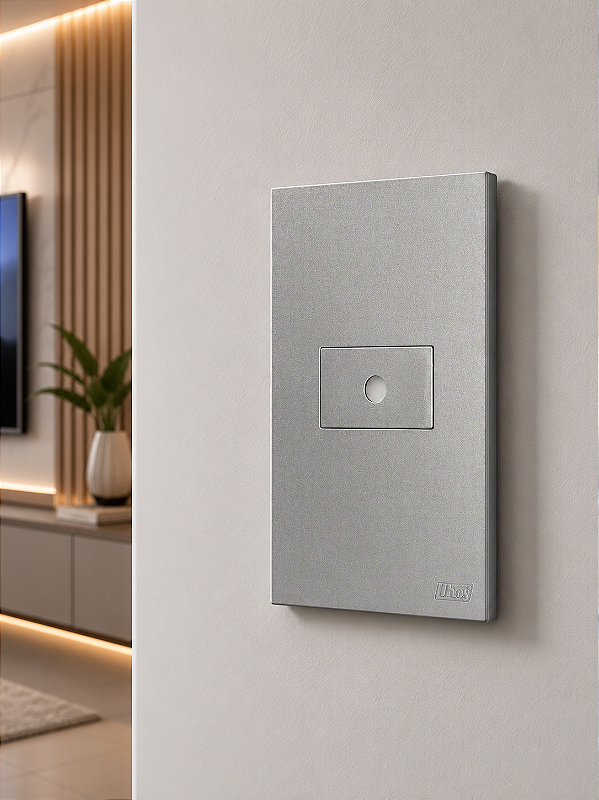 CJ PLACA FURO HORIZONTAL 4X2 - RECTA PRATA SATIN FOSCO