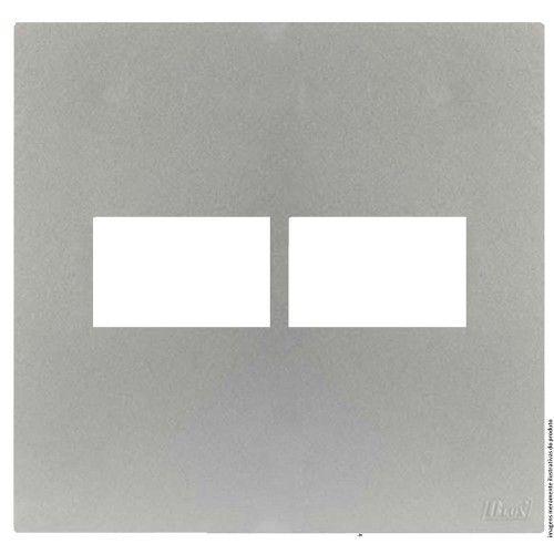 PLACA P/ 2 MOD. COM SUPORTE 4X4 - RECTA PRATA SATIN FOSCO