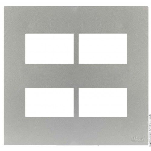 PLACA P/ 4 MOD.SEPARADOS COM SUPORTE 4X4 - RECTA PRATA SATIN