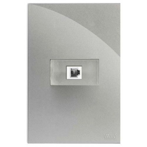 CJ RJ11 2 FIOS (TELEFONE) HOR. 4X2 - RECTA PRATA SATIN FOSCO