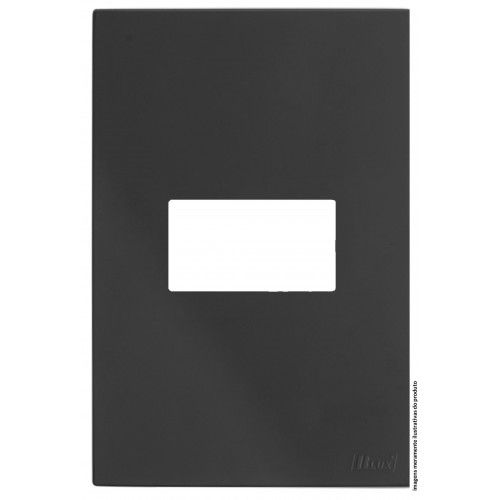 PLACA P/1 MOD.HORIZONTAL COM SUPORTE 4X2 RECTA GRAFITE SATIN