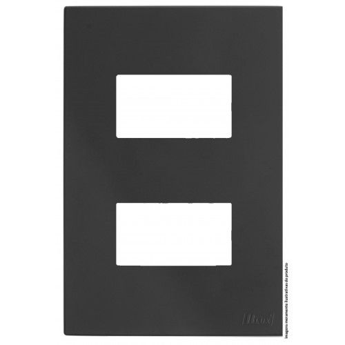 PLACA P/2MOD.SEPARADOS COM SUPORTE 4X2 - RECTA GRAFITE SATIN