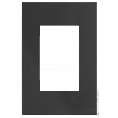 PLACA P/ 3 MOD. COM SUPORTE 4X2 - RECTA GRAFITE SATIN