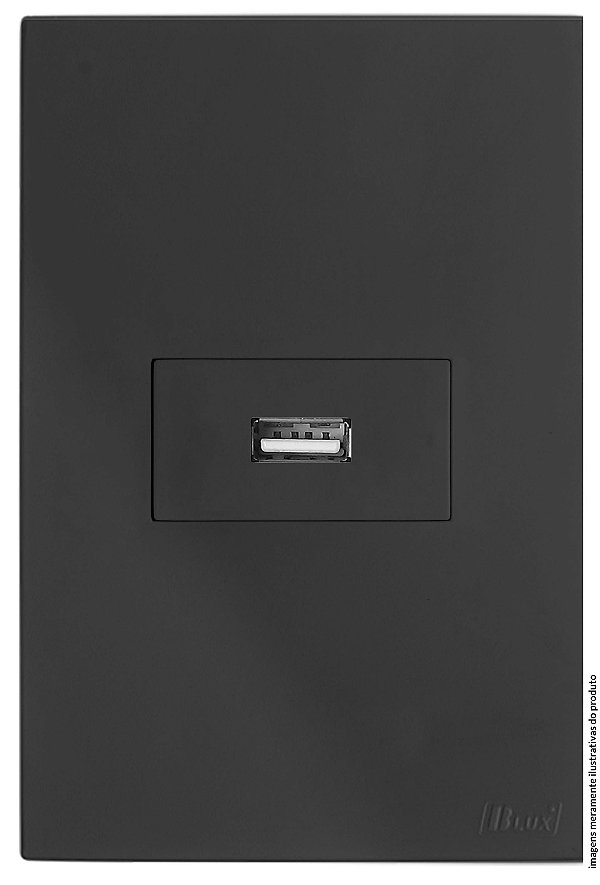 CJ ENTRADA USB 2.A HOR. 4X2 - RECTA HOME GRAFITE FOSCO