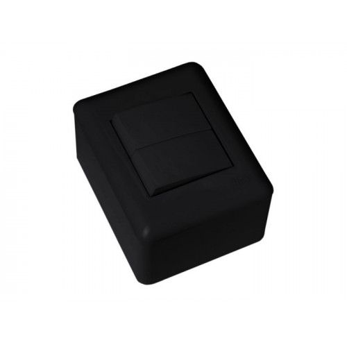 CJ INTERRUPTOR DUPLO SIMPLES SOBREPOR - BLUX OVERLAP GRAFITE