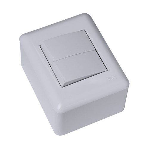 CJ INTERRUPTOR DUPLO SIMPLES SOBREPOR - BLUX OVERLAP BRANCO