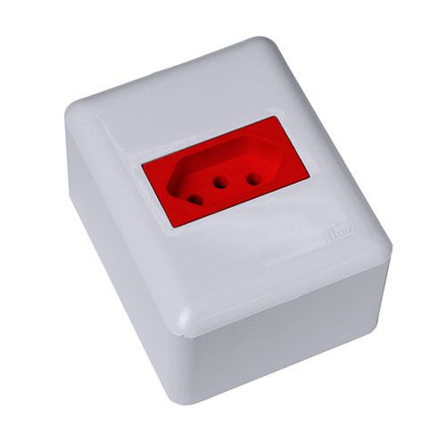 CJ TOMADA 20A VER. HORIZONTAL SOBREPOR - BLUX OVERLAP BRANCO