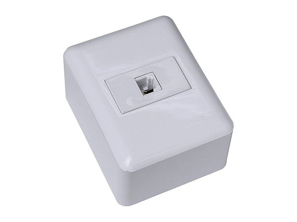 CJ ENTRADA RJ11 (TELEFONE) SOBREPOR - BLUX OVERLAP BRANCO