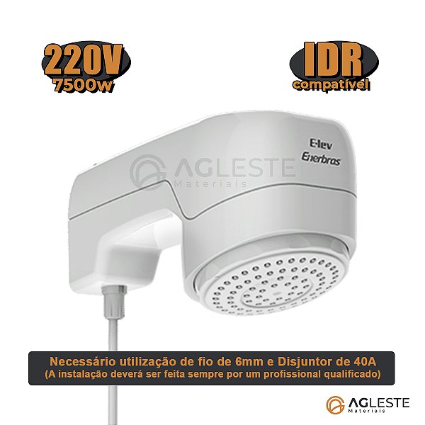 CHUVEIRO E-LEV (220V~7500W) - ENERBRAS BRANCO