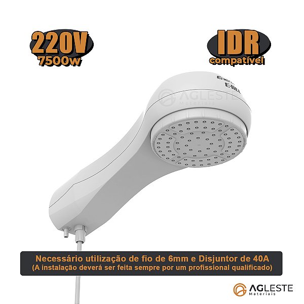 CHUVEIRO E-LITT  (220V~7500w) - ENERBRAS BRANCO