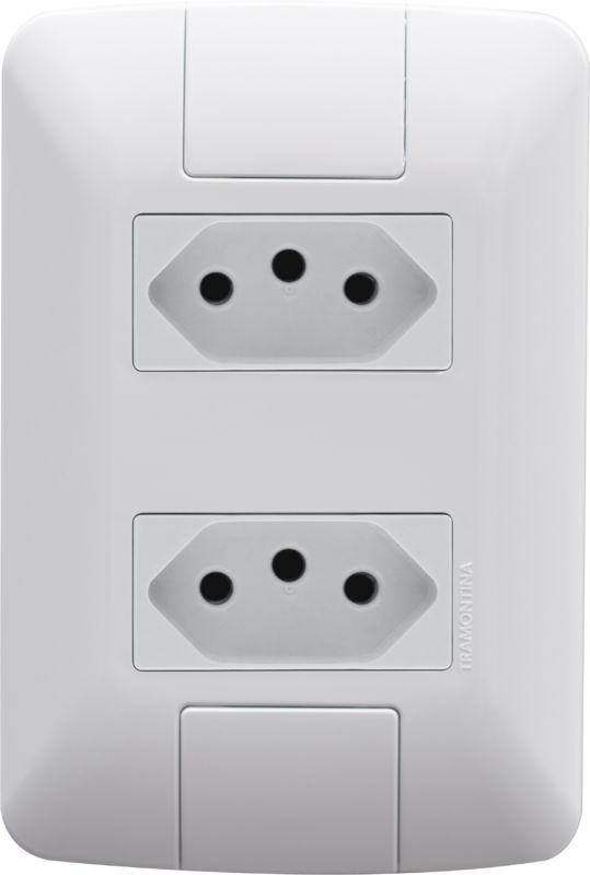 CJ TOMADA DUPLA 10A 4X2 - TRAMONTINA ARIA BRANCO