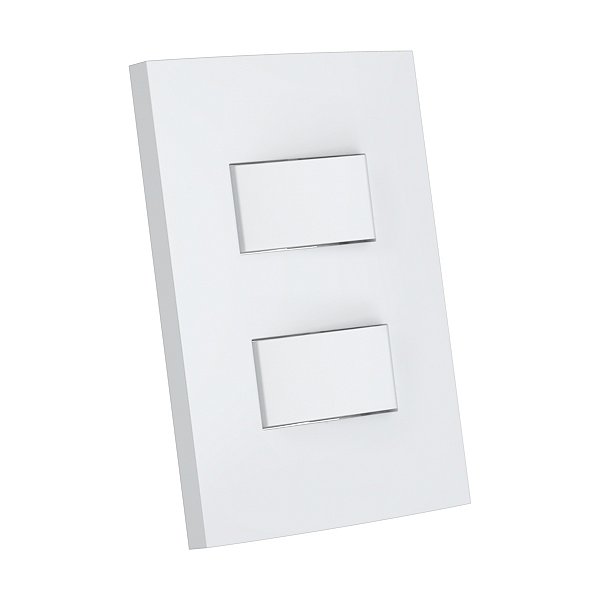 CJ INTERRUPTOR DUPLO PARALELO SEPARADOS 4X2 - ENERBRAS DUBAI BRANCO