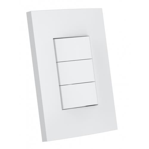 CJ INTERRUPTOR TRIPLO PARALELO 4X2 - ENERBRAS DUBAI BRANCO