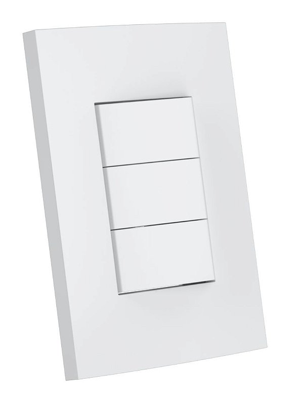 CJ INTERRUPTOR TRIPLO (2 SIMPLES  + 1 PARALELO) 4X2 - ENERBRAS DUBAI BRANCO