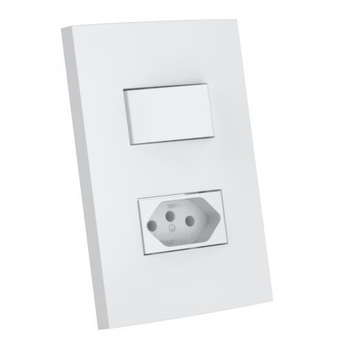 CJ INT. PARALELO + TOMADA 10A 4X2 - ENERBRAS DUBAI BRANCO