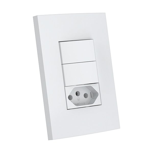 CJ INT. DUPLO SIMPLES + TOMADA 20A 4X2-ENERBRAS DUBAI BRANCO