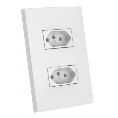 CJ TOMADA DUPLA 10A 4X2 - ENERBRAS DUBAI BRANCO