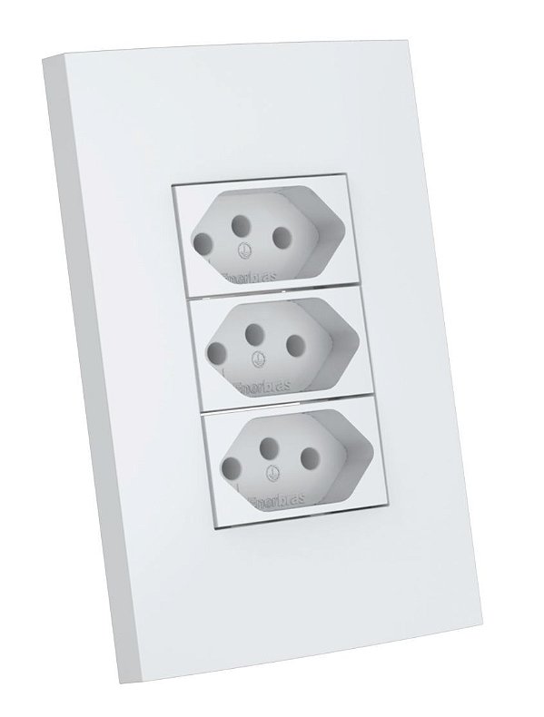 CJ TOMADA  TRIPLA 10A 4X2 - ENERBRAS DUBAI BRANCO