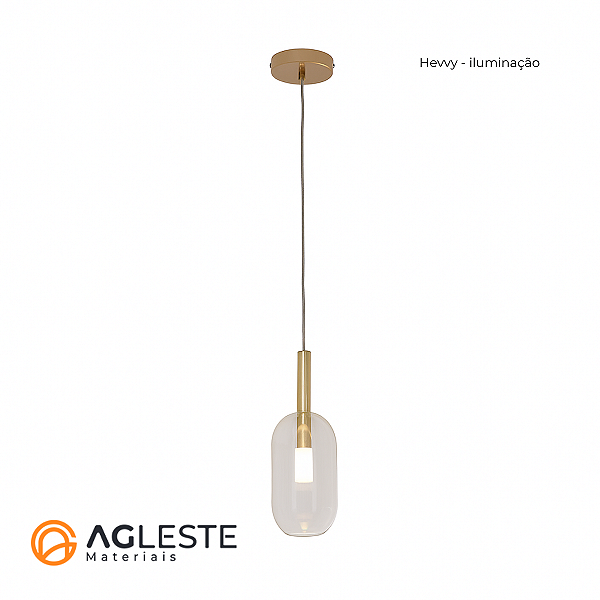 PENDENTE REMI VIDRO TRASPARENTE-  HEVVY