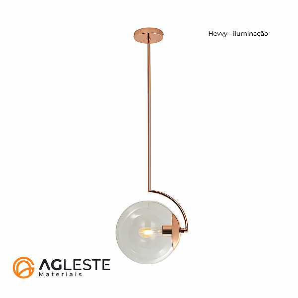 PENDENTE ORBIS 1XE27 GOLD E AMBER - HEVVY