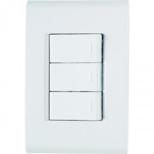 CJ INTERRUPTOR TRIPLO SIMPLES BRANCO 4X2 - TRAMONTINA LIZ