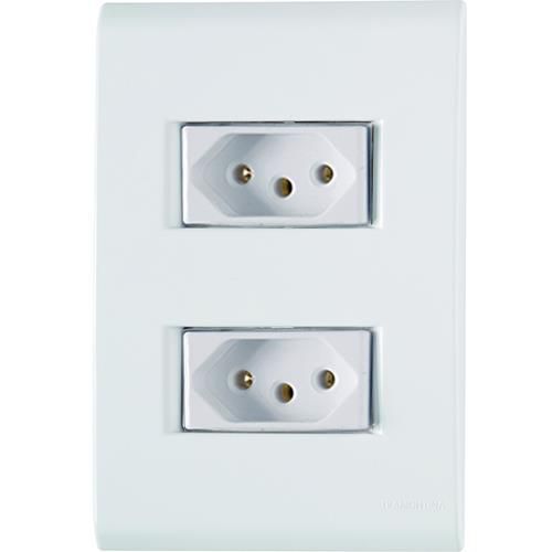 CJ TOMADA DUPLA 20A BRANCO 4X2 - TRAMONTINA LIZ
