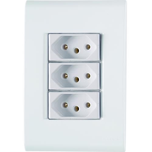CJ TOMADA TRIPLA 20A BRANCO  4X2 -TRAMONTINA LIZ